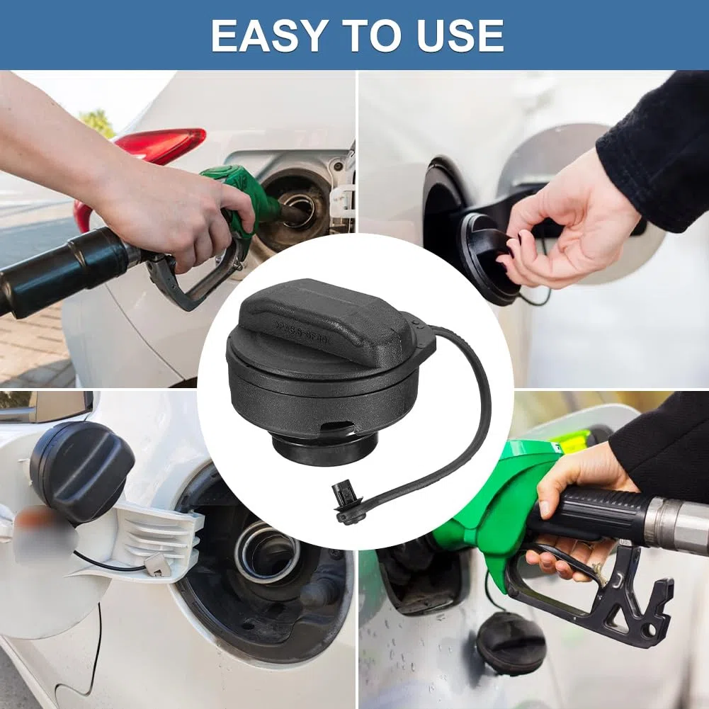 Tappo Benzina Diesel, Tappo Benzina per Auto, Tappo Serbatoio con Cinturino di Fissaggio non Bloccabile, Tappi Benzina Universali per Auto