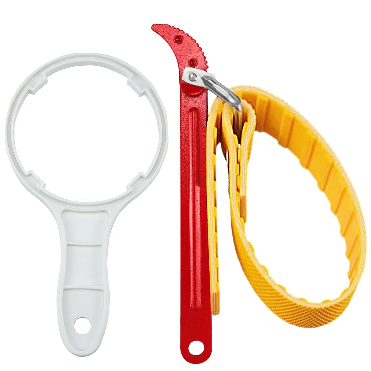 FAELNK Chiave a Nastro Chiave Filtro Olio 2 Pezzi Chiave a Cinghia in Gomma e 10" Chiave Filtro Acqua in Plastica per Apribottiglie, Tubi Regolabili, Cinghia Del Filtro Dell'Olio, ecc