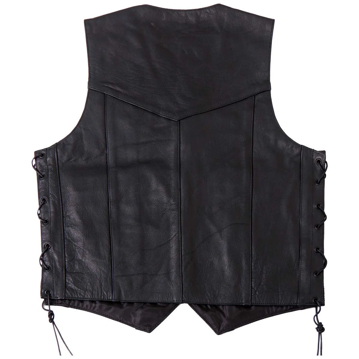 Hot Leathers Gilet in pelle pesante da uomo con pizzo laterale
