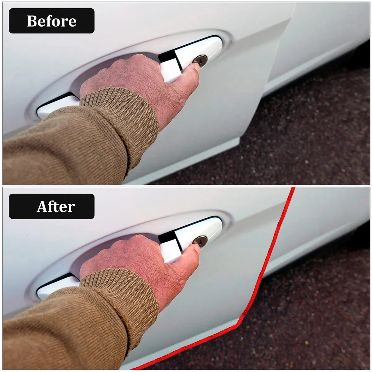 EFUTURETIME 12 m Protezione per Bordi delle Porte dell'Auto, Profilo Protettivo in Gomma e Metallo, Protezione per Bordi a Forma di U, per la Maggior Parte delle Auto, Rosso