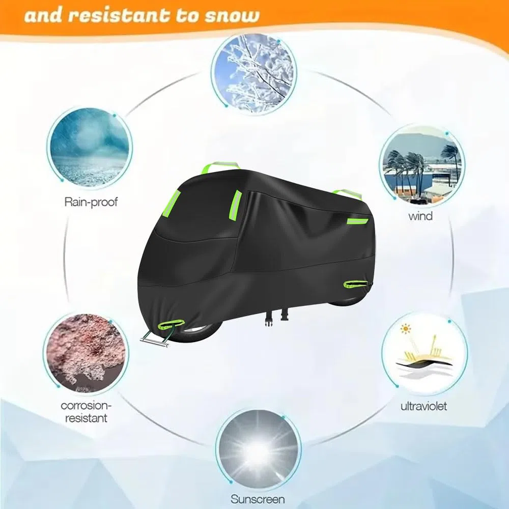 Telo Coprimoto per CFMOTO 450MT 450 MT 450 CF MT450 2024 2025 Traspirante Antipolvere Rain Cover Anti UV Teli Moto Esterno Garage Accessori,Greenstyle