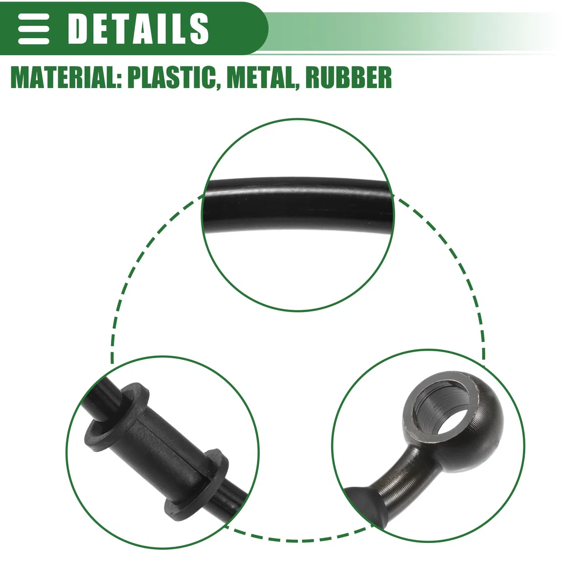 Motoforti Tubo Freno Universale per Moto ATV Dirt Bike Motocross, Tubo Freno Idrualico Intrecciato, 50cm, Resistente, Metallo, Nero Verde militari, 1 Set