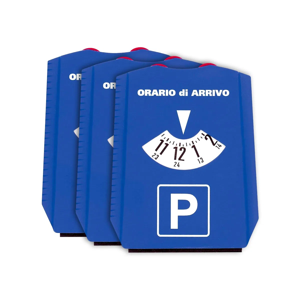 Wintem Set da 3 Raschiaghiaccio 2in1 a Tre Lati con Disco Orario per Auto 12x15,5 cm - Vetri Impeccabili e Sicuri - Disco Orario Integrato - Materiale Resistente a Temperature Regide - Design Compatto