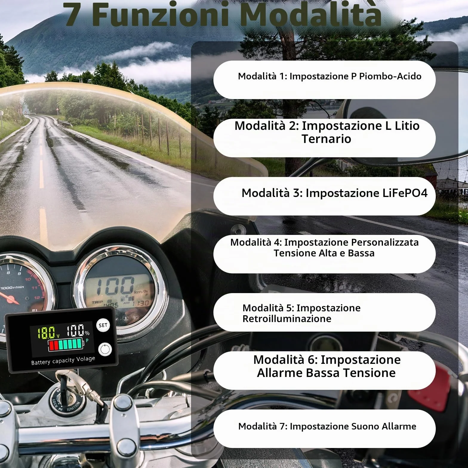 diymore protezioni batteria 12-84 V, indicatore DC 8-100 V, allarme estivo, temperatura per auto, barche, camper