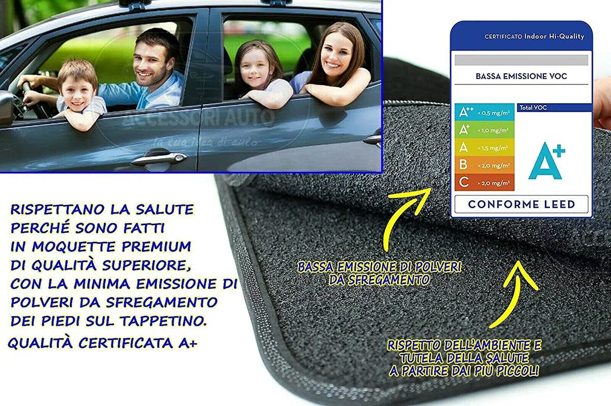 Tappetino guidatore Sandero dal 2008 al 2020 bordino nero moquette nera composto da tappeto solo lato guida antiscivolo specifico su misura 131477