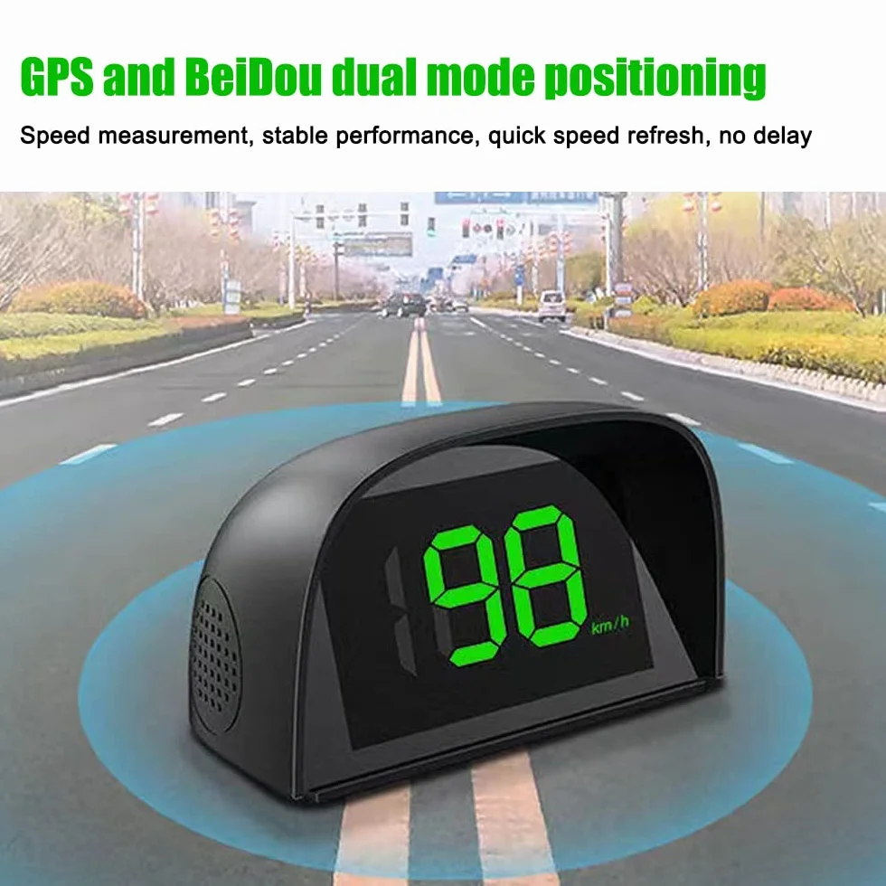 Shkalacar Display HUD per Auto, HUD Headup Display KM/H MPH Tachimetro digitale GPS con display a caratteri grandi a LED per auto, camion, SUV, moto