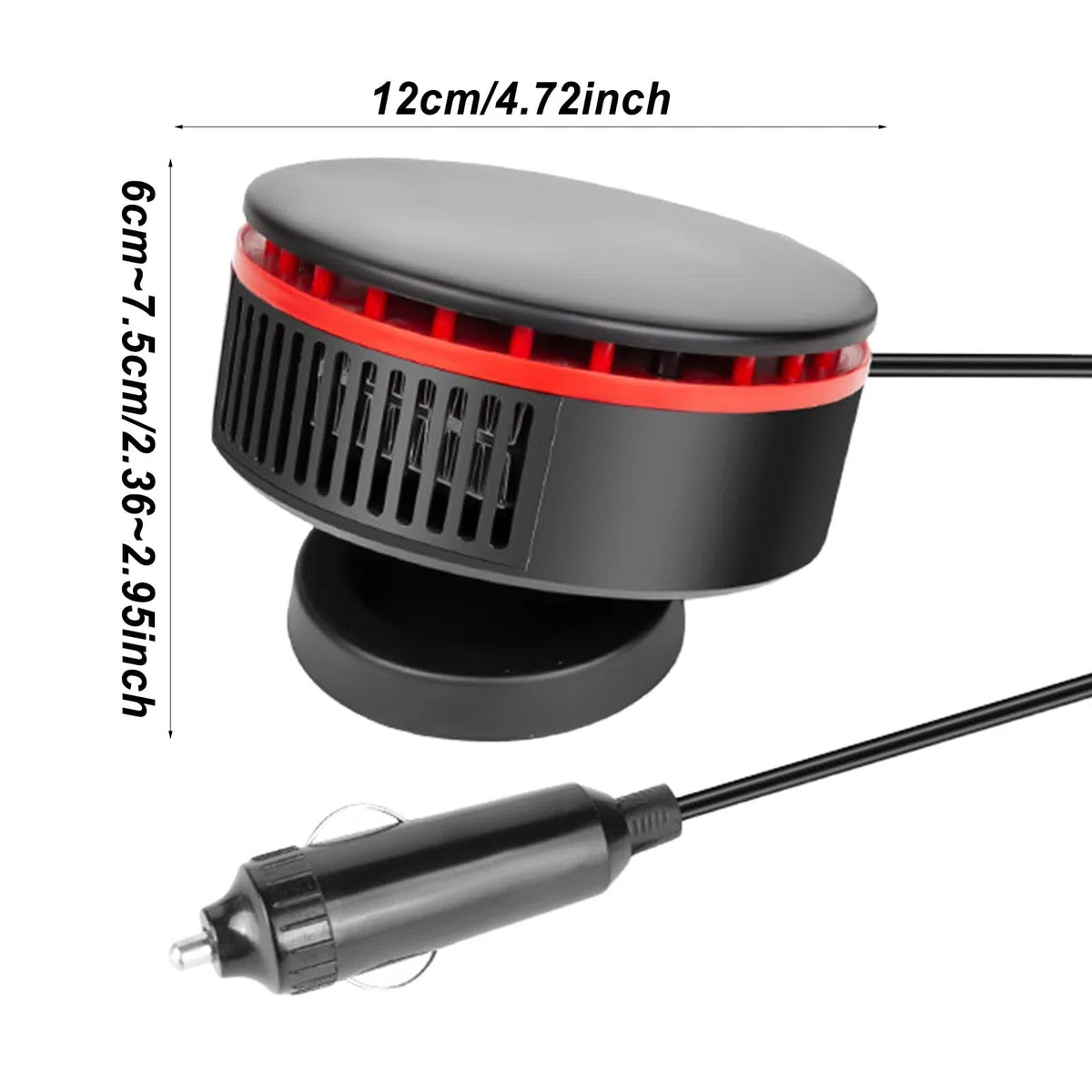 Riscaldatore portatile per auto, 12 V, girevole a 360 gradi, riscaldamento rapido, sbrinatore per parabrezza 'auto, adatto per la maggior parte dei veicoli