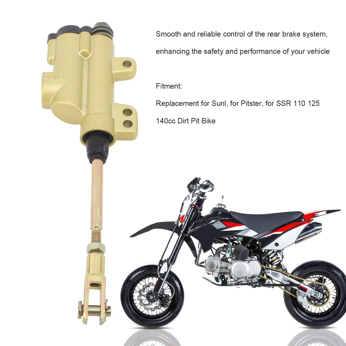 Cilindro Principale della Pompa Freno Posteriore per Moto per Sunl Dirt Pit Bike Cilindro Idraulico della Pompa Principale del Freno a Pedale Posteriore per