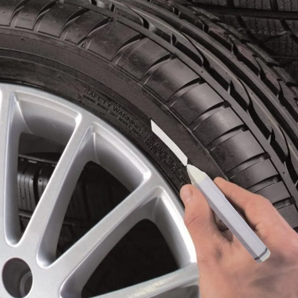 Pennarello per Pneumatici per Auto, 1 Gesso per Pneumatici, Impermeabile Ruota Auto Pneumatico Olio Mark Pen, marcatori Pneumatici, Penna per correzione Impermeabile