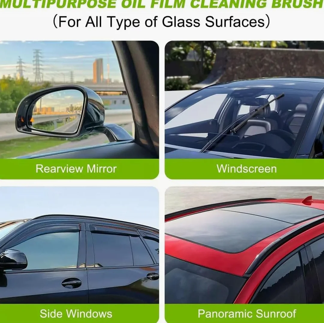Clear Vision, detergente per vetri dell'auto, detergente per parabrezza auto, rimozione pellicola olio per vetri auto, Gl170 Pro, spazzola per la pulizia del parabrezza per rimuovere le macchie (1 set