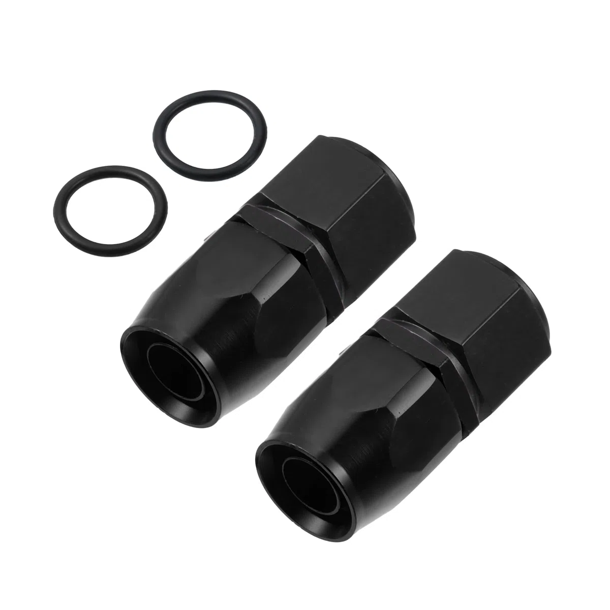 Raccordi adattatori per tubo carburante/Connettore per tubo carburante a 0 gradi per auto/Durabile lega di alluminio AN10 femmina / 2 pezzi neri
