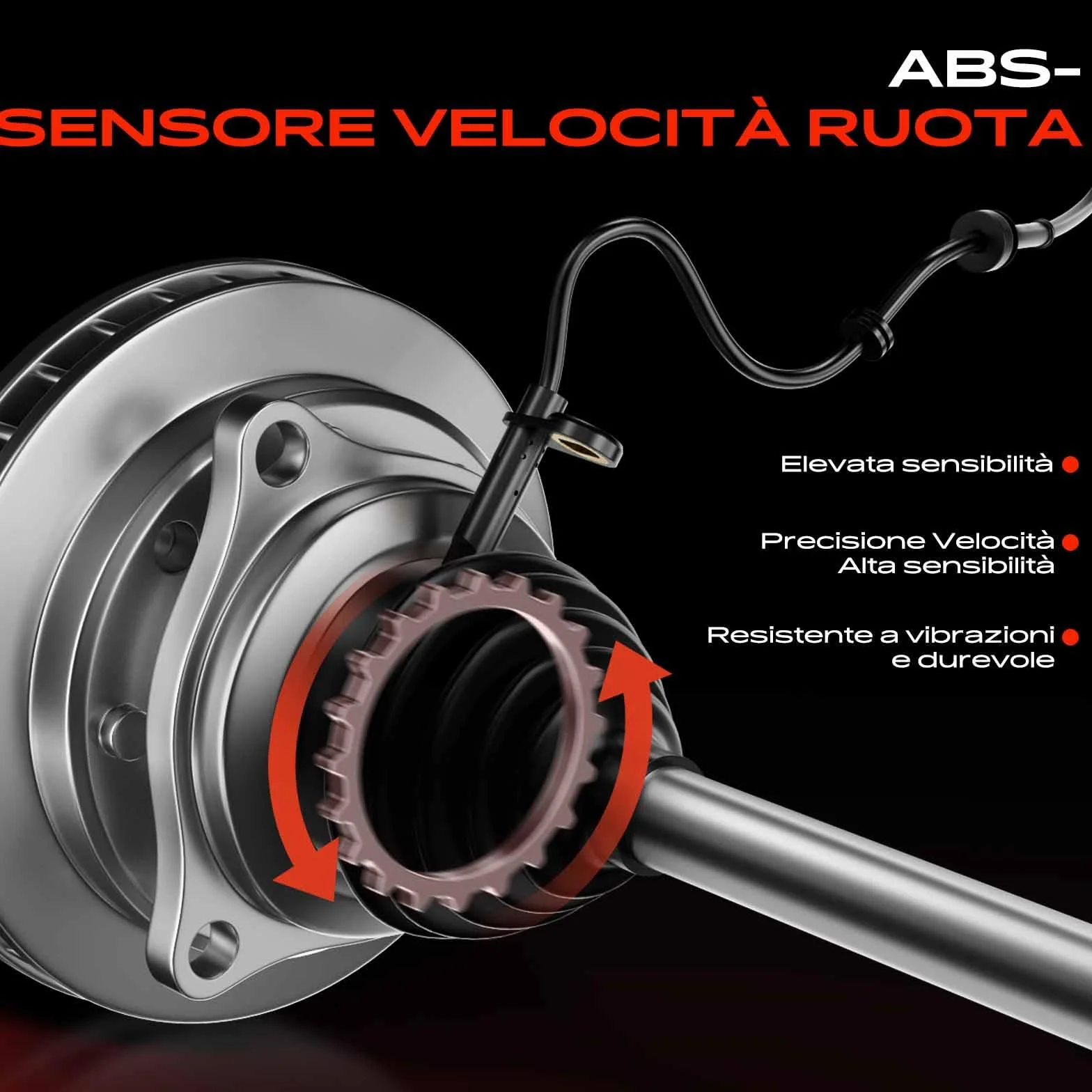 Frankberg Sensore Velocità Ruota ABS Sensore ABS 2-Poli Compatibile con Vivaro Furgone X83 Trafic II Bus JL Vivaro A Pianale/Telaio X83 Primastar Bus X83 Vivaro Combi X83 Replace# 8200184210