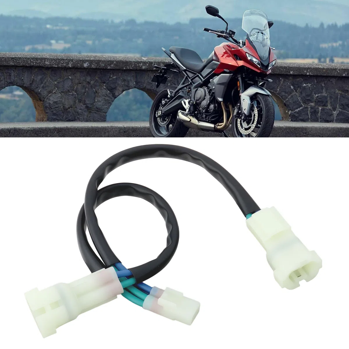 EMSea Connettore Ausiliario USB Per Moto Y-Splitter Compatible Con Triumph Trident 660 20 Cm