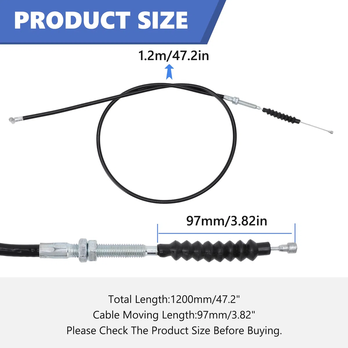 Cavo frizione PVC plastica universale per 150cc 200cc 250cc Dirt Bikes & Scooter, cavo frizione per moto 125cc, 50cc, 1E+1 cm, ISO, Ausiliare
