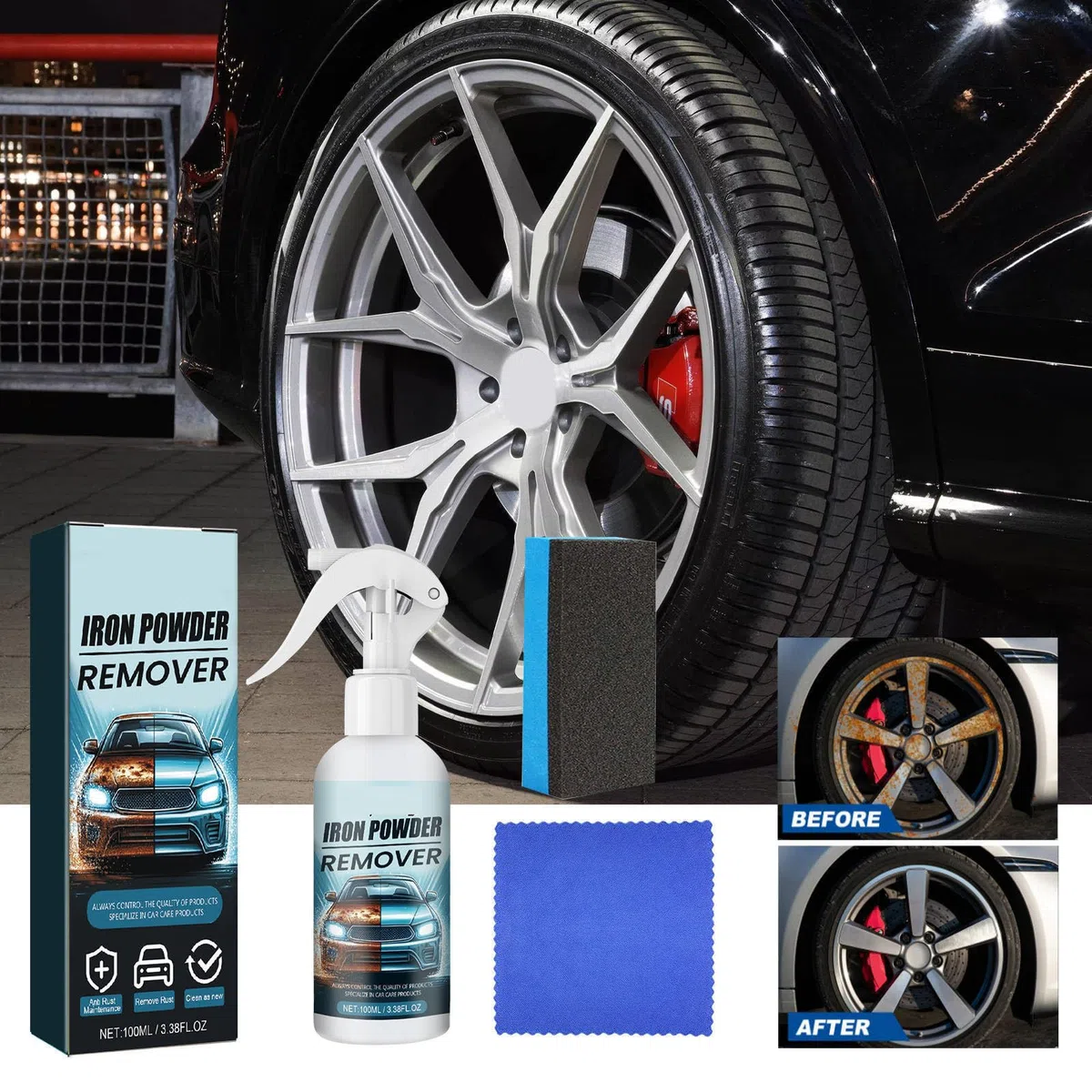 Rakiuty Spray per Rimuovere Ruggine,Rust Remover per Metallo,Generico Rust Remover Spray,Rimozione della Ruggine per Metallo Spray Anti Ruggine,Antiruggine per Ferro,Convertitore Ruggine,100ML