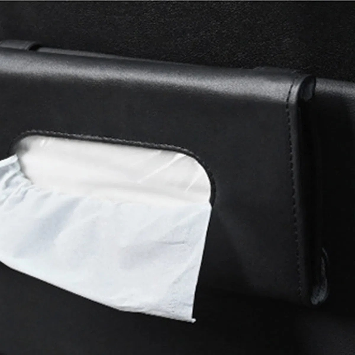 Auto Porta Fazzoletti per Auto, Portafazzoletti in Pelle Pu, Porta Fazzoletti in Pelle PU, per Auto Parasole, Sedile Posteriore per Auto (Nero)