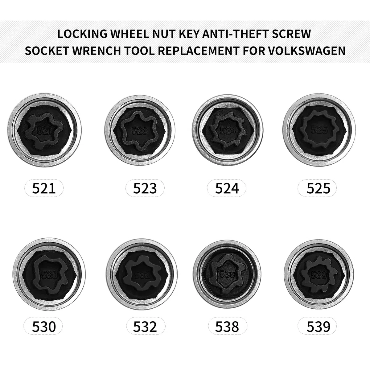 ACAGALA Ricambio per Chiave per Dadi Ruota Compatibile con Volkswagen Security Master 521 antifurto