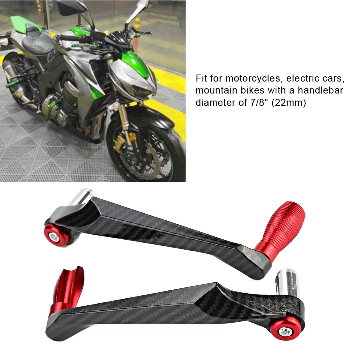 Protezione del manubrio del motociclo-paraleve manubrio moto 22-Duokon Universale 7/8 Pollici 22mm CNC Alluminio Manubrio Freno Leva Frizione Protezione della Mano Protezione per Moto, Moto