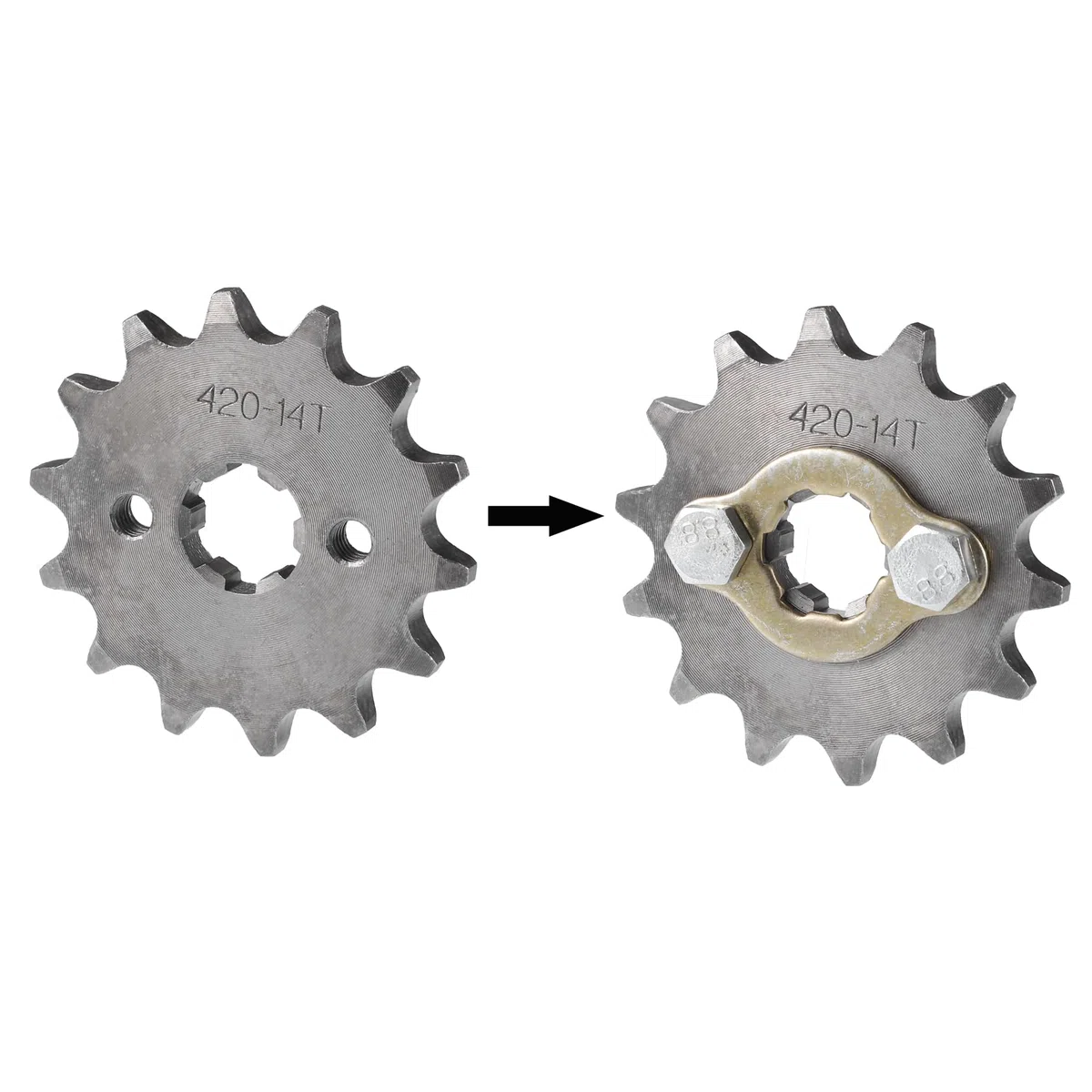 QUARKZMAN 1 Set 420 14T 17mm Anteriore Motore Pignone per Sporco Bicicletta per Mini Bicicletta ATV