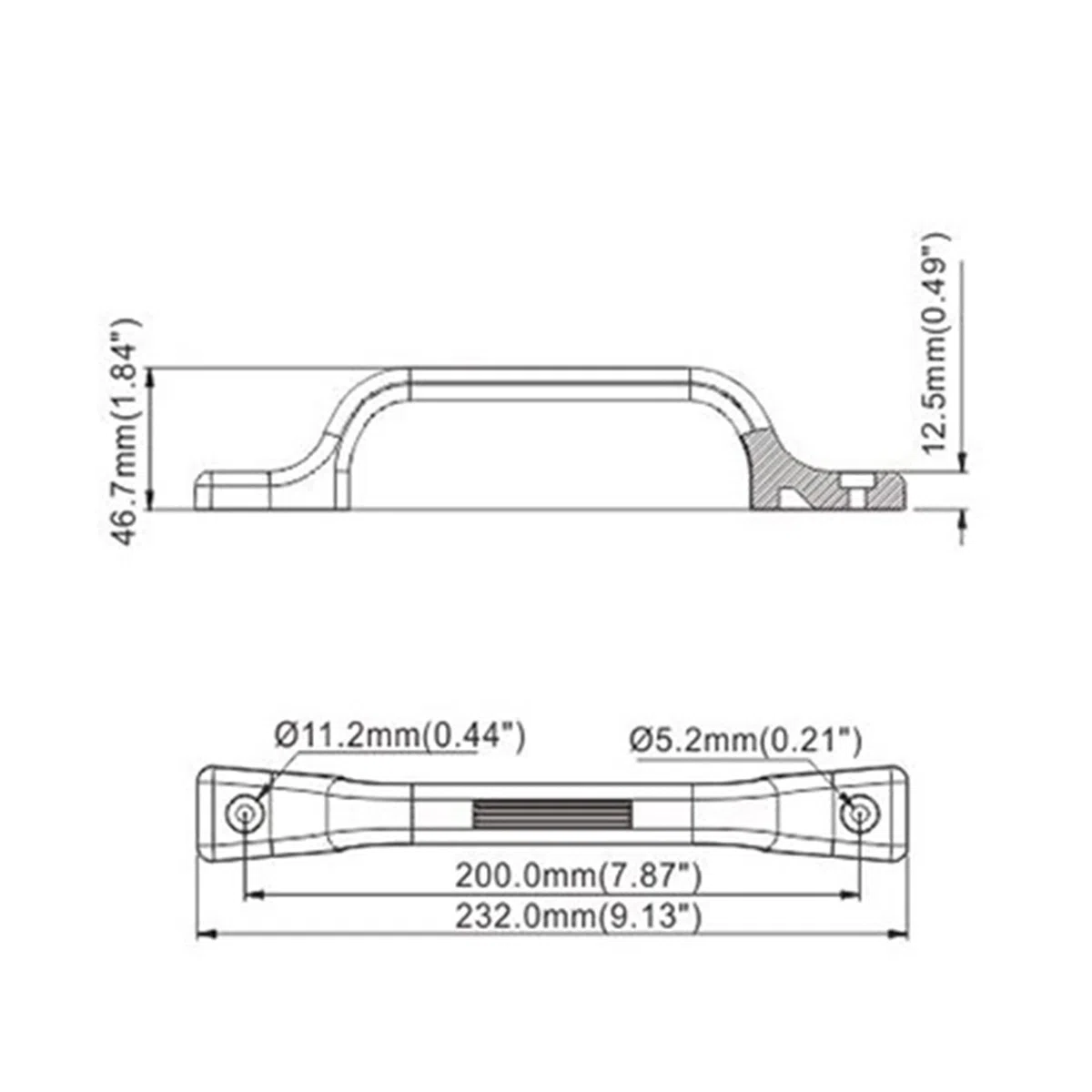 Maniglia di Manovra per Roulotte 230mm Maniglia Ad Arco in Plastica con Fori Passanti Ricambi per Roulotte Maniglia per Maniglia per Camper, Carichi, Rimorchi e Barche