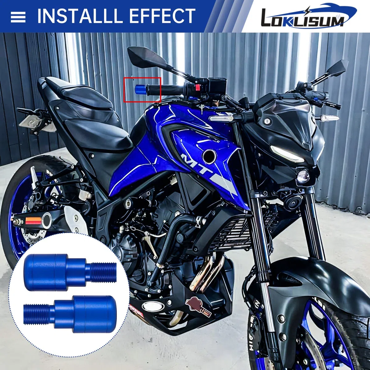 Manubrio CNC per moto, Tappi Manubrio Moto Alluminio Bilancieri Manubrio Moto Compatibili con MT07 MT09 MT10 MT125 MT 07 09 10 125