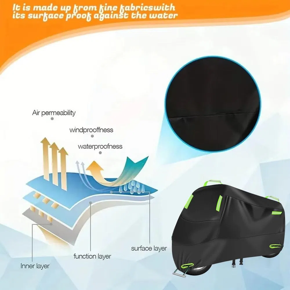 Telo Coprimoto per CFMOTO 450MT 450 MT 450 CF MT450 2024 2025 Traspirante Antipolvere Rain Cover Anti UV Teli Moto Esterno Garage Accessori,Greenstyle