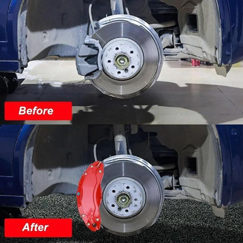 4 Pezzi Copri Pinza Freni Auto per Alfa Romeo Stelvio 2017-2021, 3D Pinze Freno per Ruota Auto per Mozzo Ruota, Resistenti Copri Pinza Freno Auto,Red