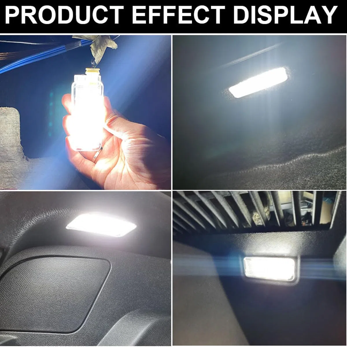 Luce LED Interna - Lampada Bagagliaio, Vanità e Zone Pedonali - Compatible For Citroen C2 C3 C4 C5 C6 C8 Glove Box Lamp Compatible For Peugeot 1007 207 306 308 5008 607 - Confezione da 2 Pezzi
