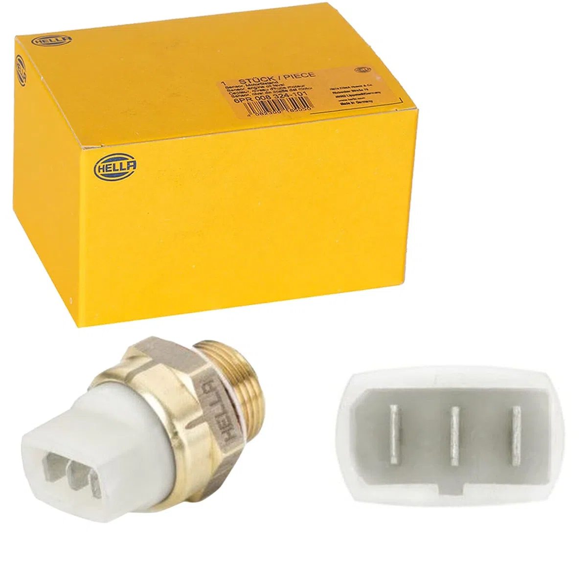 HELLA 6ZT 007 802-001 Termocontatto, Ventola radiatore, 12V, 3a... poli, Spina piatta, avvitato, Contatto di chiusura