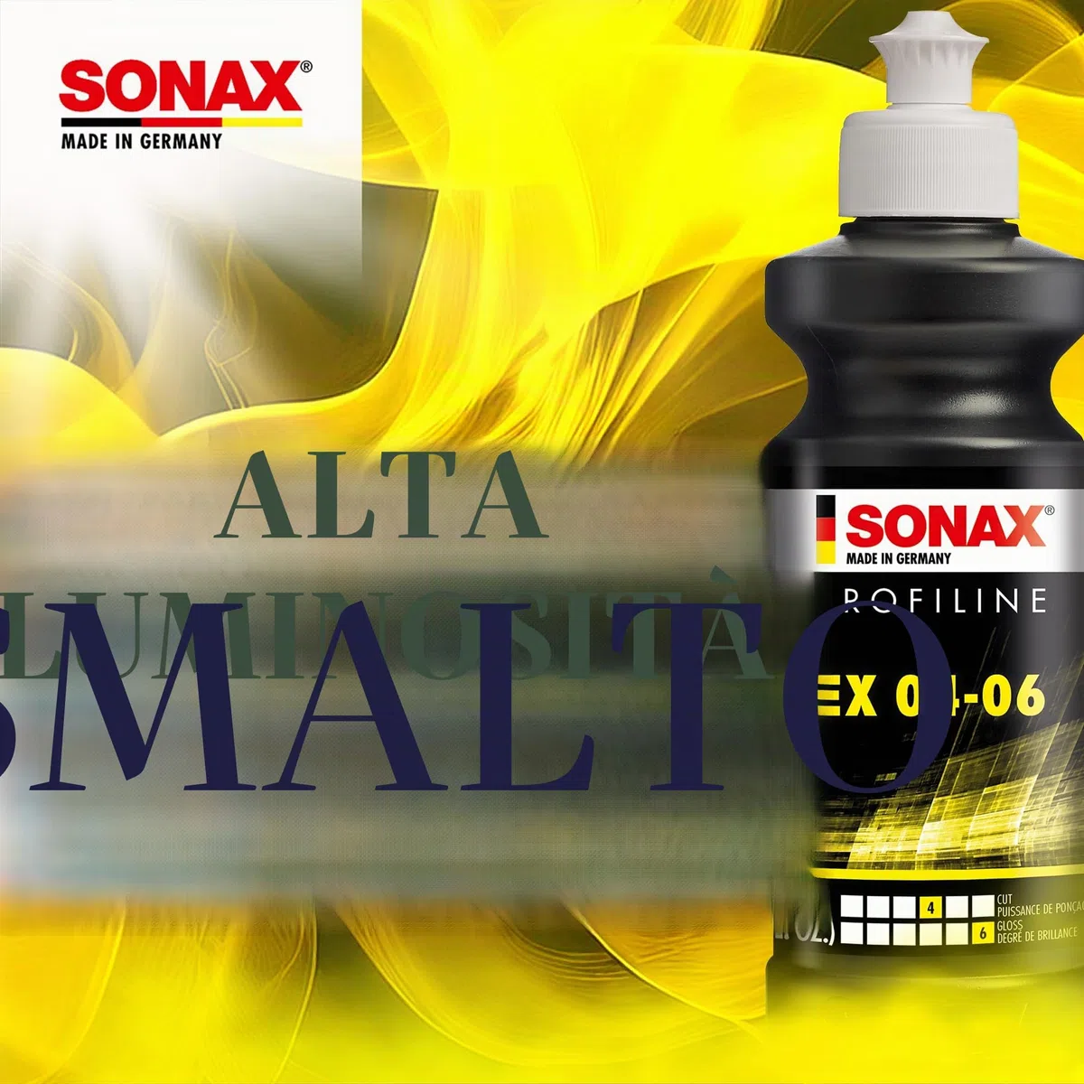 SONAX PROFILINE EX 04-06 Lucidante auto (250 ml) rimuove graffi profondi, regala brillantezza eccezionale. Sicuro senza ologrammi | Art. N. 02421410