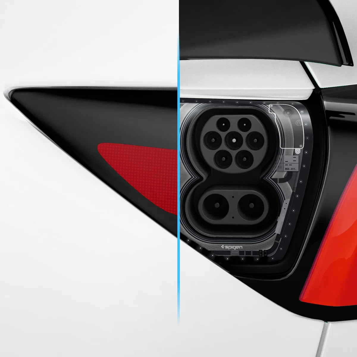 Spigen Tesla Model Y (~2024) Model 3 (2021-2023) Pellicole Protettive per Porta di Ricarica, Pellicola Wrapping Protettiva per Accessori Tesla - ZeroOne