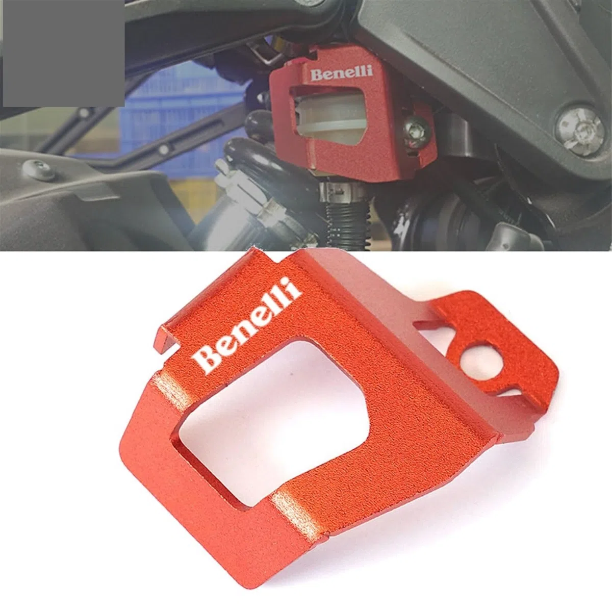 Copertura del serbatoio del liquido dei freni posteriore del motociclo Tappo olio CNC Protector adatta for Benelli Leoncino 250 BJ250 752S TNT 302S BN302 Accessori(Silver)