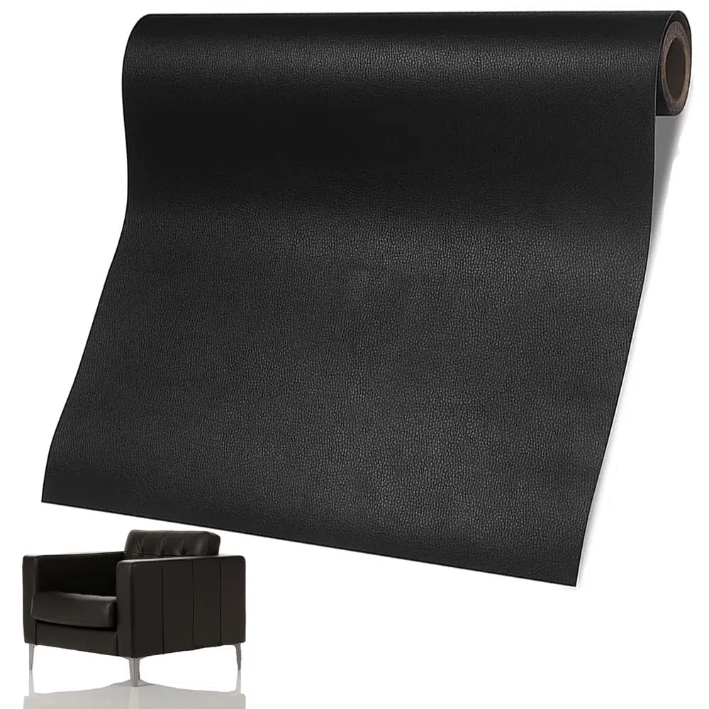 Kit di riparazione in pelle, autoadesivo, 60 x 137 cm, per divani, seggiolini auto, sedia da ufficio, testiera (nero), M