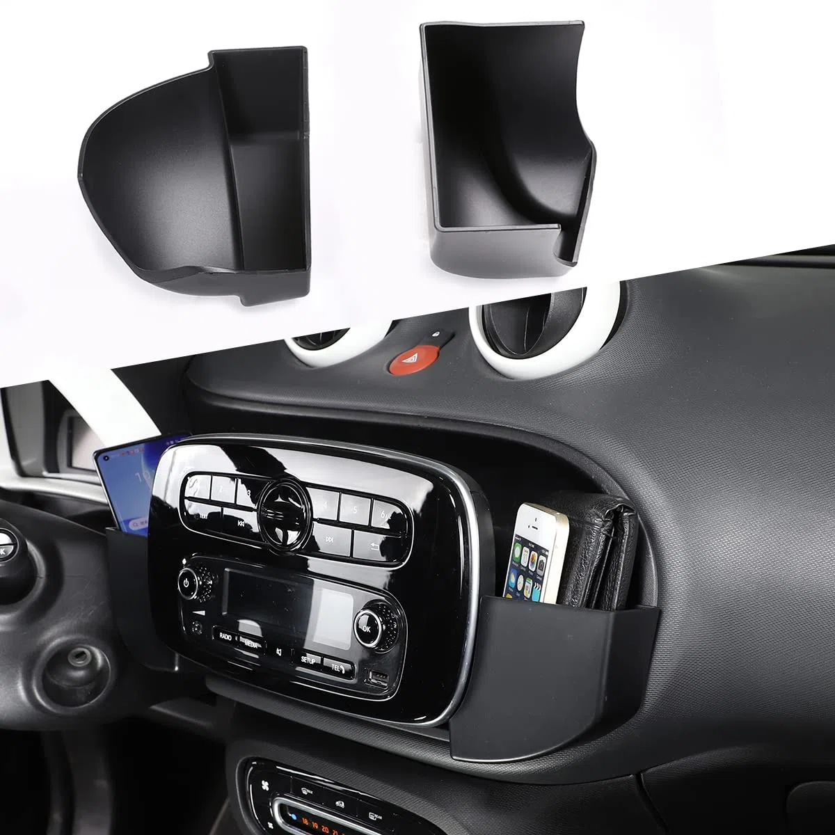 Per Benz Smart 453 fortwo forfour 2015-2020 Scatola di immagazzinaggio interno dell'automobile del contenitore del guanto dell'organizzatore automatico (schermo LCD laterale)