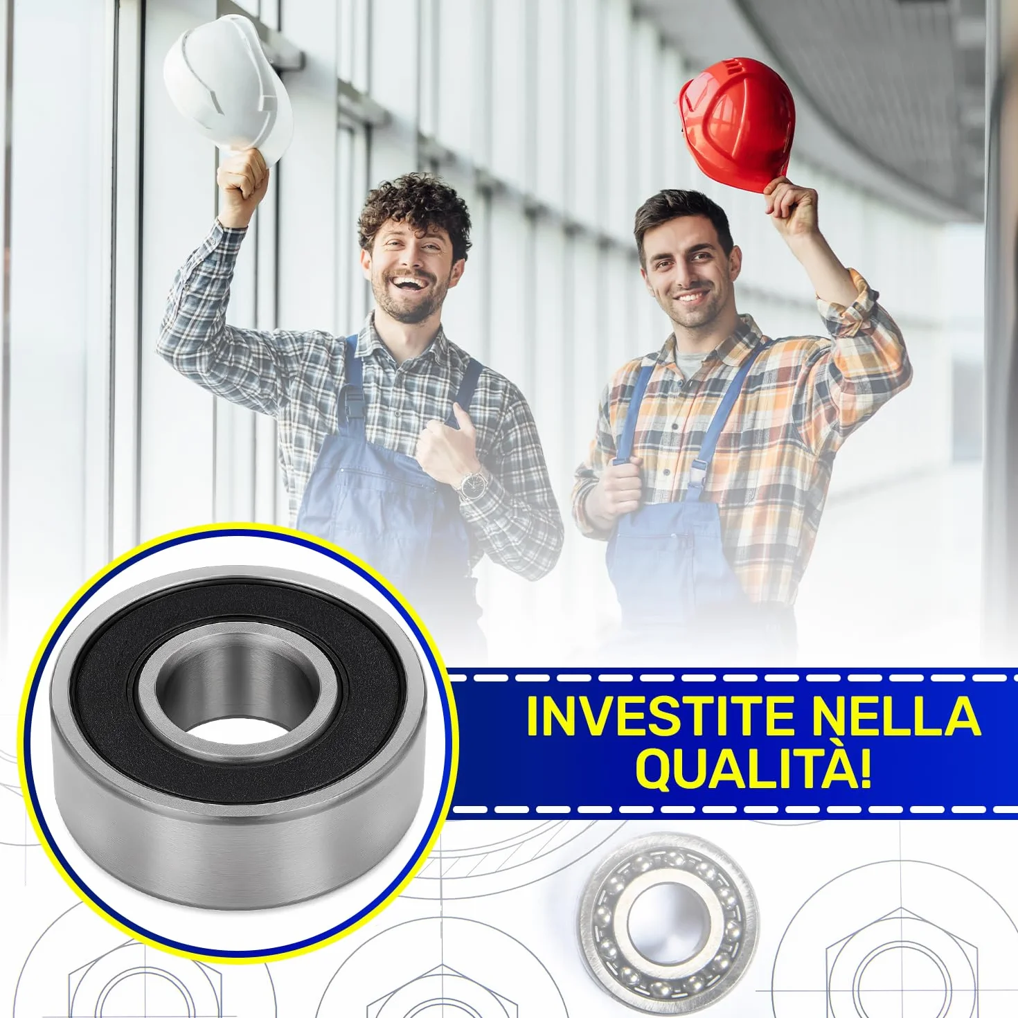 20 Pezzi Cuscinetti a Sfera 608 2RS per il Motore con Dimensione 8x22x7 mm - MONTERAL