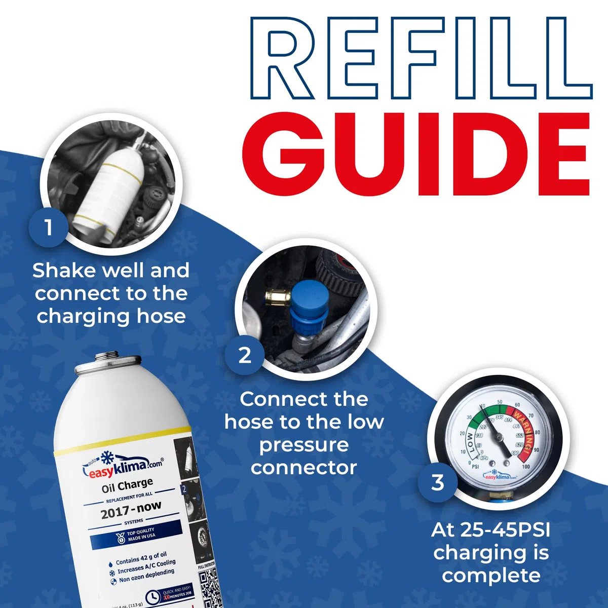auto easy klima EasyKlima - Riempimento d'olio dei condizionatori - Lubrificazione aggiuntiva dei compressori dell'Aria condizionata - Kit Fai-da-Te Efficace ed efficiente per Il 2017 - Oggi