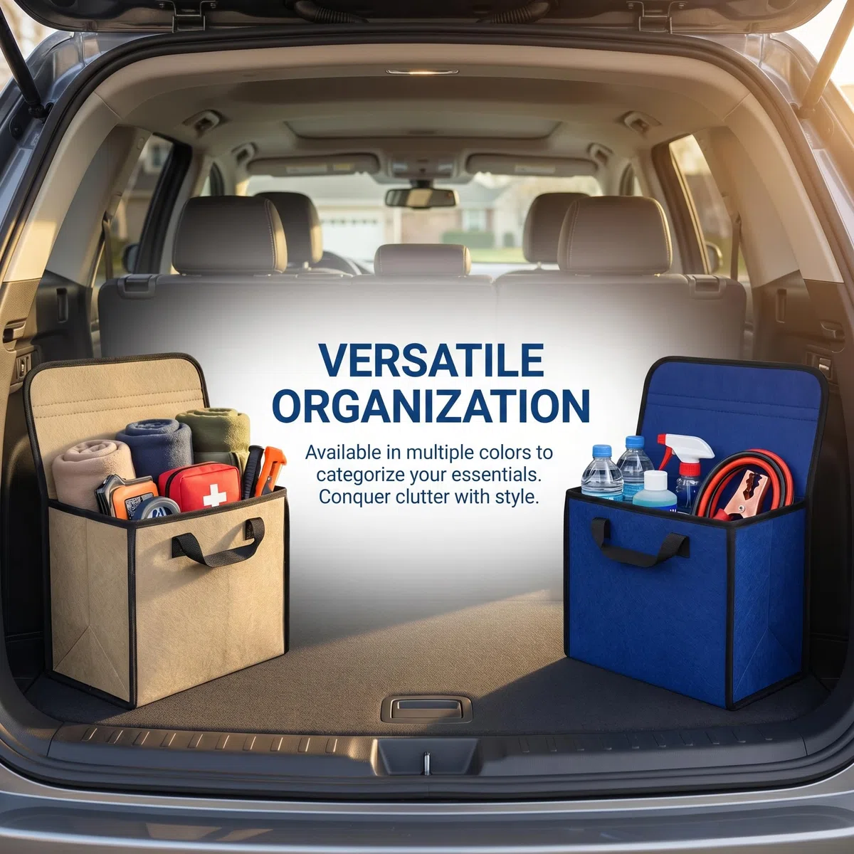 Organizer Bagagliaio Auto in feltro, 2 pezzi 30 x 19 x 27 cm accessori auto interno organizer baule per Attrezzi & Cura per attrezzi e declutter interno, adatto per tutti i veicoli