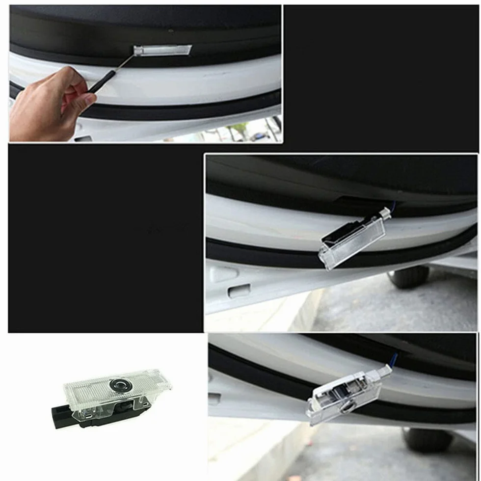 2 pezzi Illuminazione portiera logo di benvenuto Definizione ombra fantasma Decorazione auto LED Porte per auto Luci di ingresso Lampada emblema 3D (Per 500x)