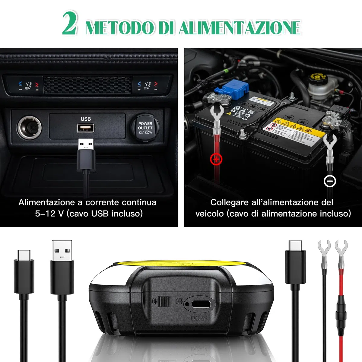 Onherm Repellente Topi per Auto con Flash, Anti Martora Auto, Alimentatore per Veicoli 12V e USB, Repellente Ultrasonico per Roditori Adatto per Auto, Garage, Case e Soffitte(1 unità)