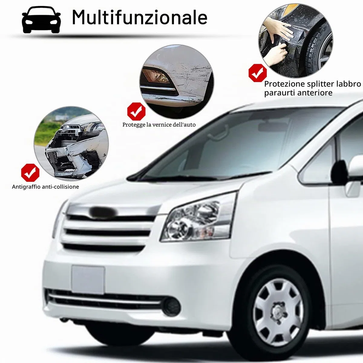 Favuit - Protettore universale per paraurti anteriori e posteriori, 2,5 m/8,2 piedi, spoiler autoadesivo per paraurti anteriore, protezione in gomma per labbra splitter per auto, camion, SUV