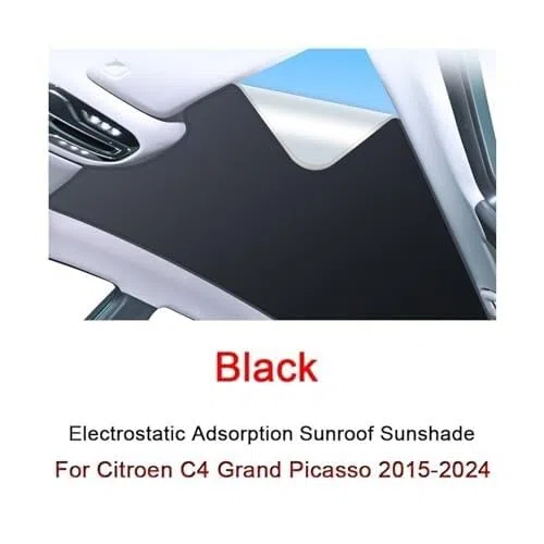 Tendine Tendine parasole Per Citroen C4 Per Grand Picasso 2015-2024, copertura isolante termica per tettuccio apribile elettrostatico(Black 1pcs)