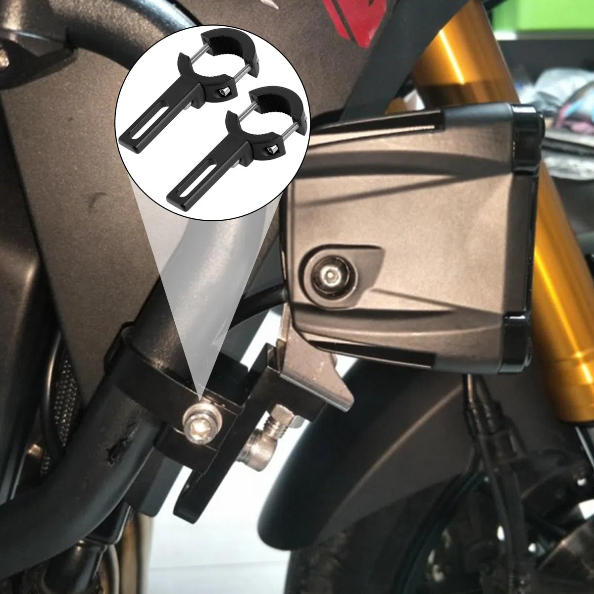 2 supporti per fari da moto, supporto regolabile | 20 mm a 38 mm, supporti universali con cuscinetto antiscivolo in gomma per moto, fuoristrada, ATV, UTV, camion