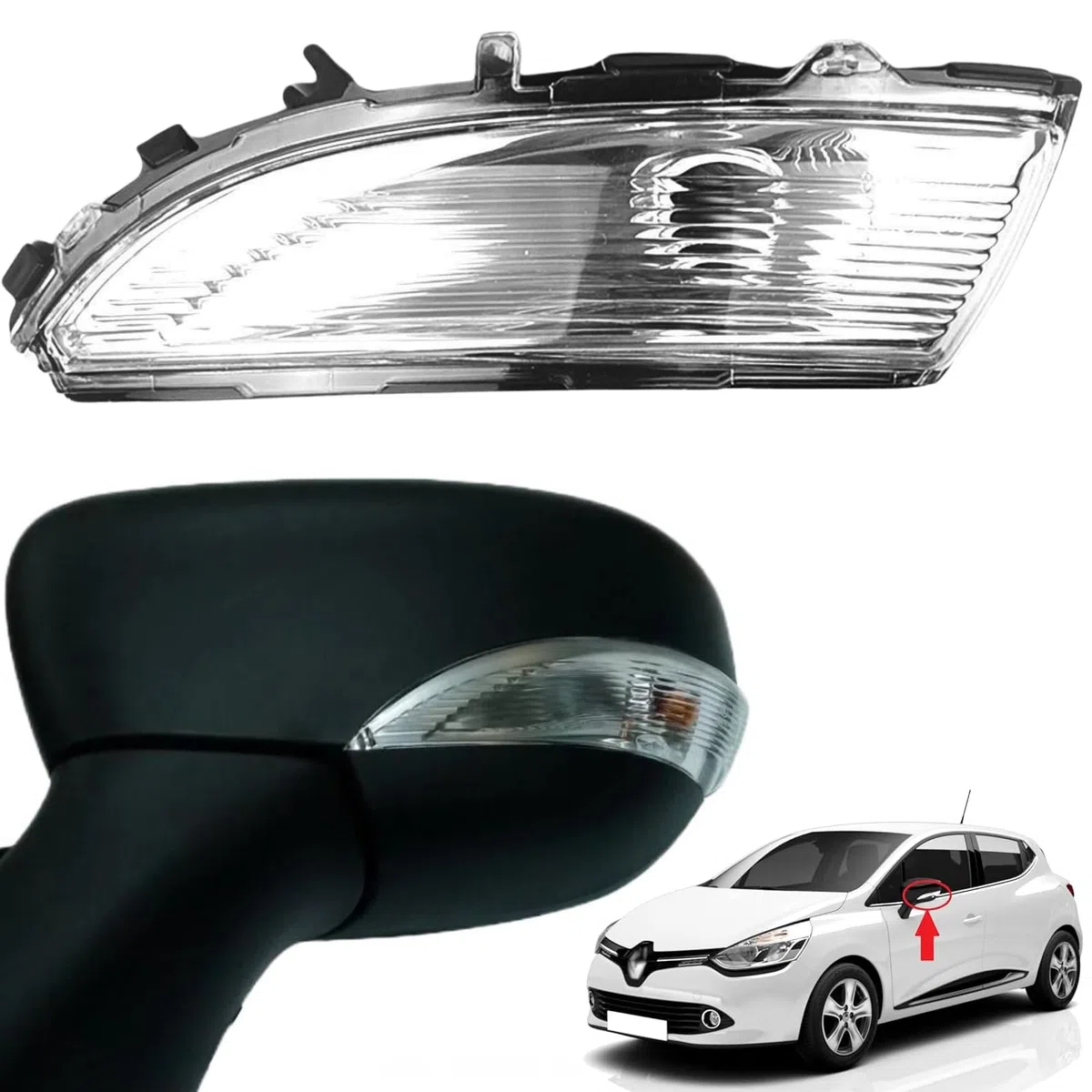 Twowinds - Freccia Retrovisore 261659450R Compatibile con Renault Clio 4 (dal 2012), Captur (dal 2012) - Lato Sinistro (lato guida) - Indicatore di Specchio - Intermittente
