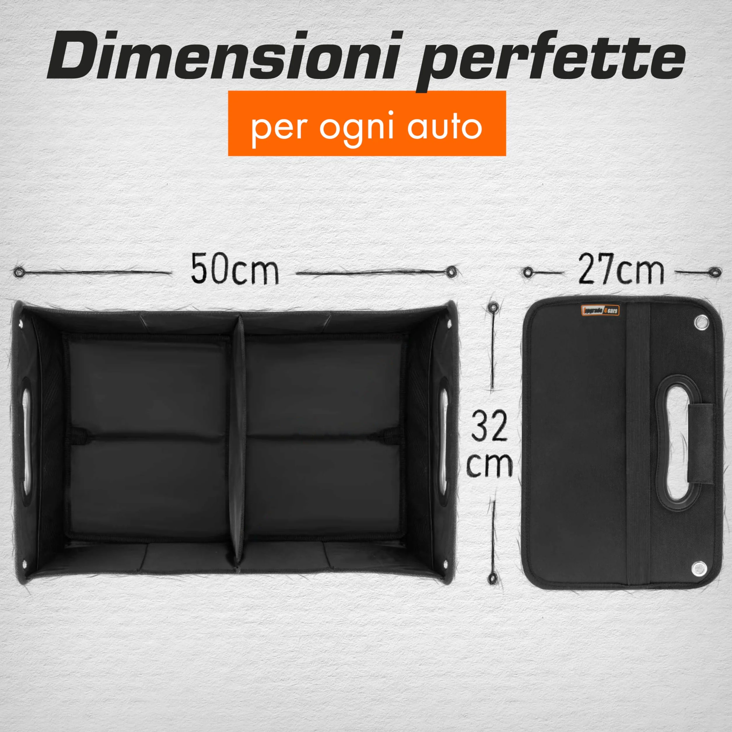 Organizer Bagagliaio Auto | Borsa Porta-oggetti da Baule Universale | Organizzatore Portabagagli | Contenitore Cofano Macchina Pieghevole | Accessori Viaggio Gadget Utili