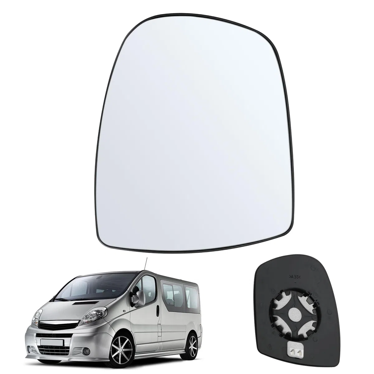Vetro Specchietto Retrovisore Riscaldabile Sinistra Compatibile con Renault Trafic MK2 / Opel Vivaro A/Nissan Primastar (2001-2014)