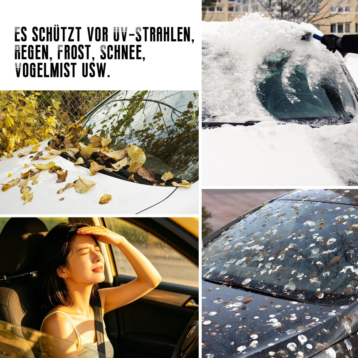 Copertura per parabrezza, 3 finestre, protezione da neve, copertura per parabrezza dell'auto, Parasole anti-gelo e anti-neve ripiegabile, Parasole parabrezza riflettente anti-UV