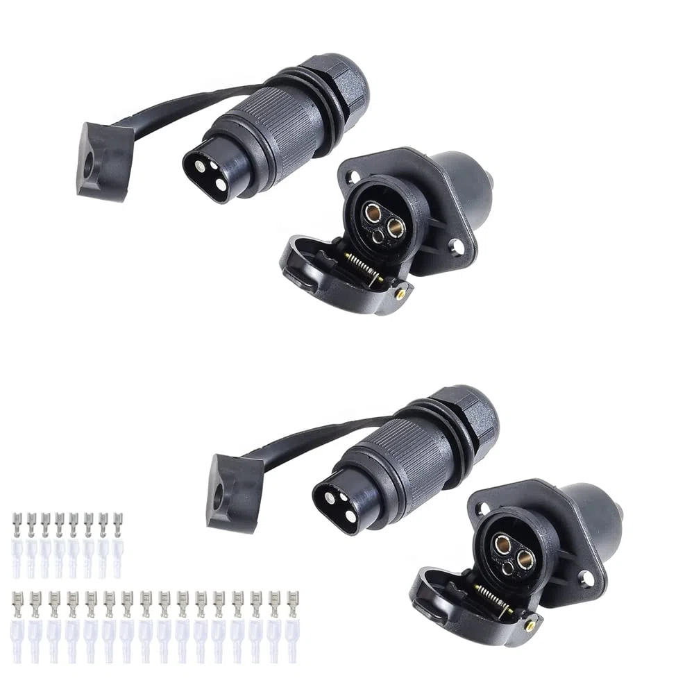 2 Pezzi x Presa Spina 3 Poli Trattore, 12V Spina E Presa 3 Poli Trattore Maschio E Femmina Impermeabile Connettori, Spina a 3 Poli per ​Trattore Rimorchio Macchine Agricole Camion (2 Pezzi)