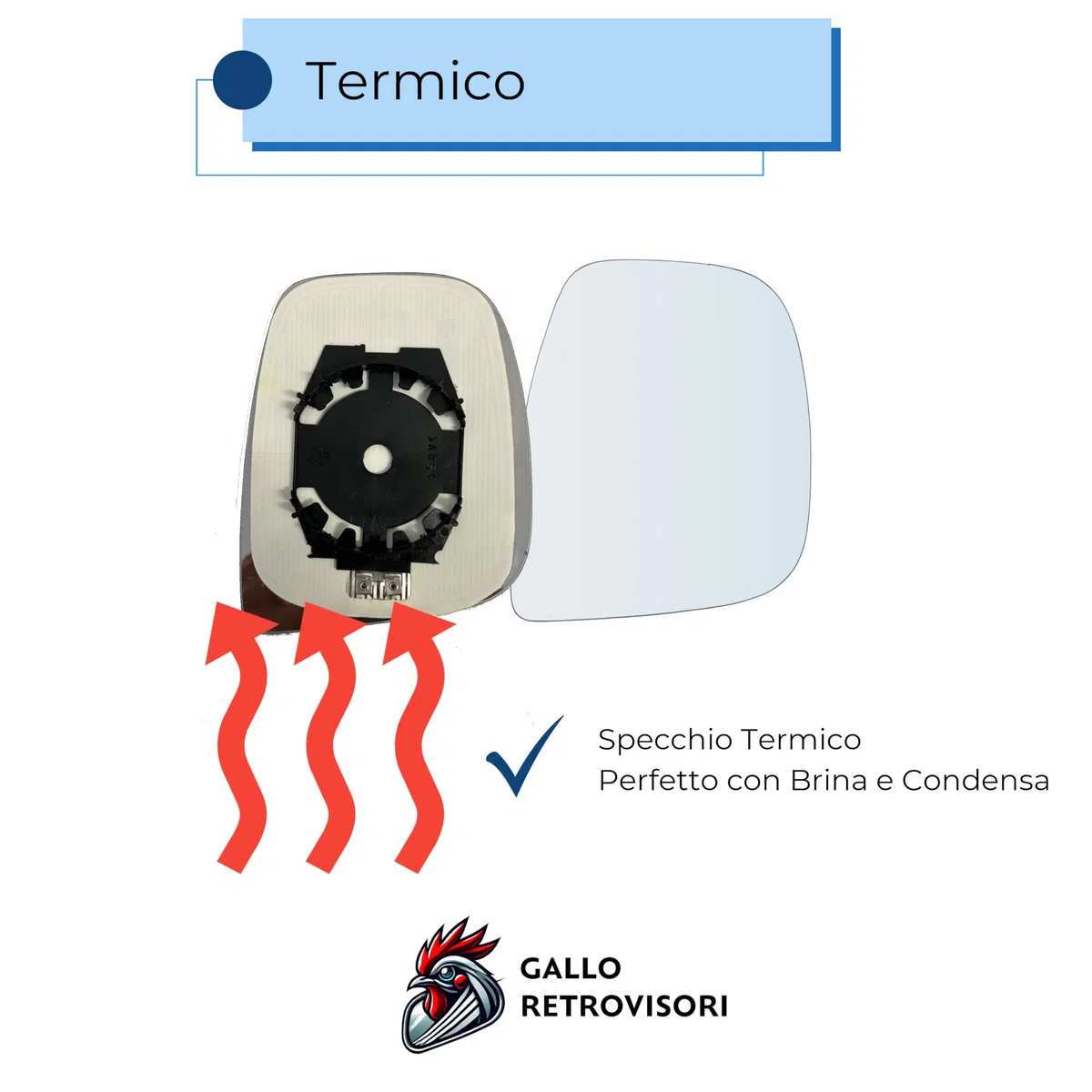 Specchio Retrovisore specchietto esterno - Sinistro, Solo Vetro con Biadesivo, Curvo, Cromato, Compatibile con Mitsubishi L200 dal 1997 al 2005