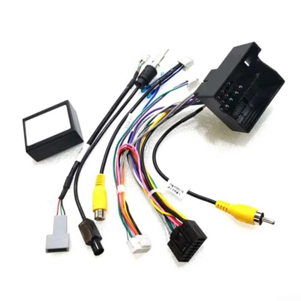 Cavo adattatore per autoradio, 16 pin e adattatore di cablaggio di alimentazione per Android per auto, linea elettrica Canbus