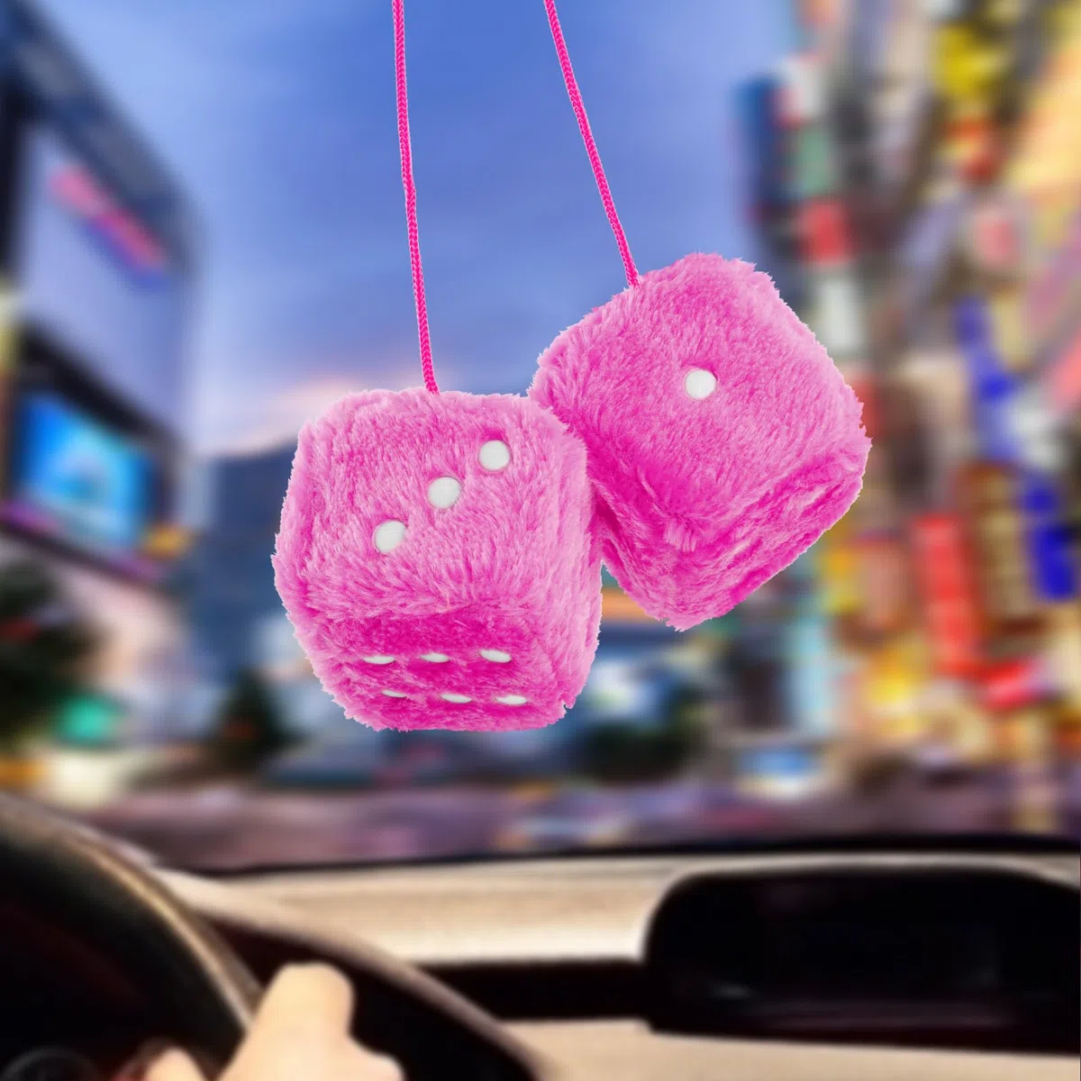 Dadi Di Peluche Auto, Un Paio Di Dadi Peluche Appesi, Accessori Auto Dadi Peluche Rosa Accessori Dadi Peluche Auto Specchietto Retrovisore Interno Auto Accessori Appesi 2.75 Pollici Dadi Auto